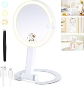 Magnifying Mirror with 3-Color Dimmable Light 20X/1X